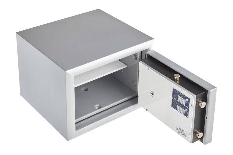 Interior shelves of open Burg Wachter Diplomat MTD 740 safe