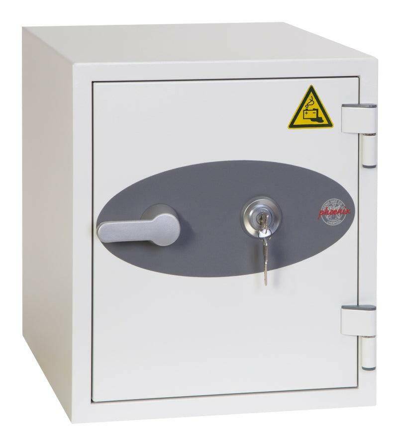 Phoenix Titan BS1282 Battery Safe, 25 Litre with key lock, designed for secure Lithium-Ion battery storage and fire protection at home or office.