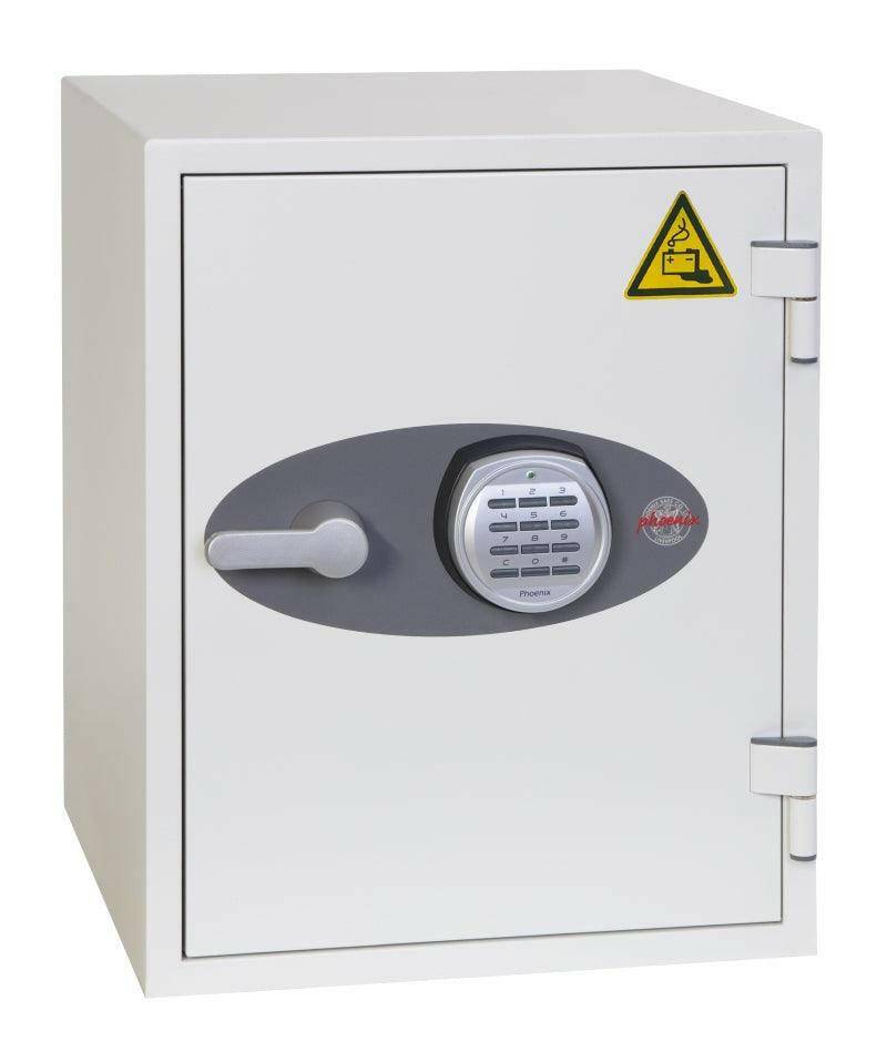 Phoenix Titan BS1283 Battery Safe, 36 Litre with electronic keypad lock, ideal for storing and charging lithium-ion batteries safely at home or office.
