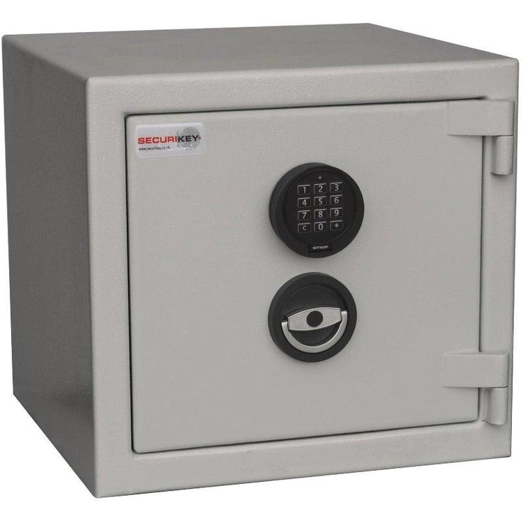 Euro Grade 2 safe with digital keypad and secure locking mechanism for enhanced protection.