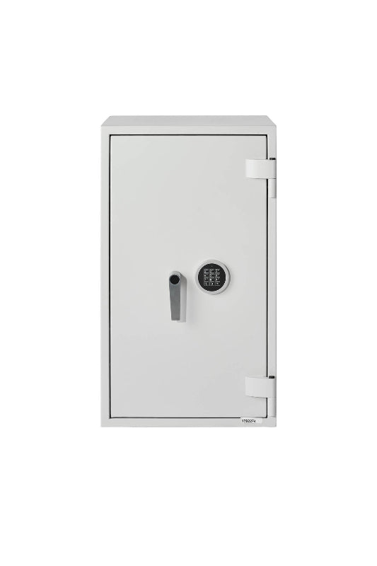 De Raat DRS Combi-Fire 3 fire rated safe with 69L capacity and electronic lock, ideal for home and office security. S2 rated and £4K cash rated safe.