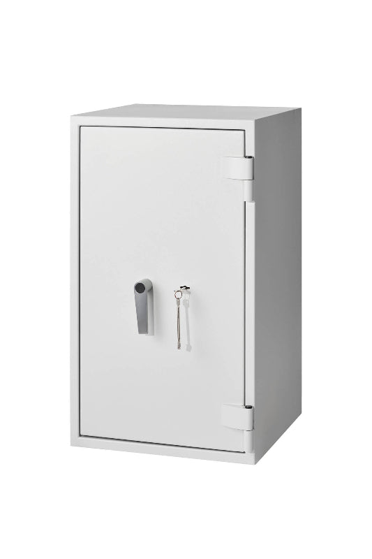 De Raat DRS Combi-Fire 3 fire rated safe with 69L capacity and key lock, ideal for home and office security. Certified £4K cash rated and S2 EN14450.