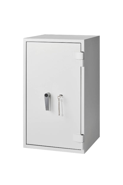 De Raat DRS Combi-Fire 3 fire rated safe with 69L capacity and key lock, ideal for home and office security. Certified £4K cash rated and S2 EN14450.