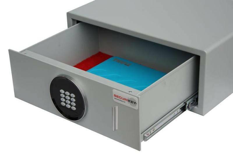 Open Euro Vault SFEV-DR17-TZE Drawer Safe with document inside