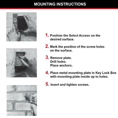 Mounting instructions for Master Lock key safe