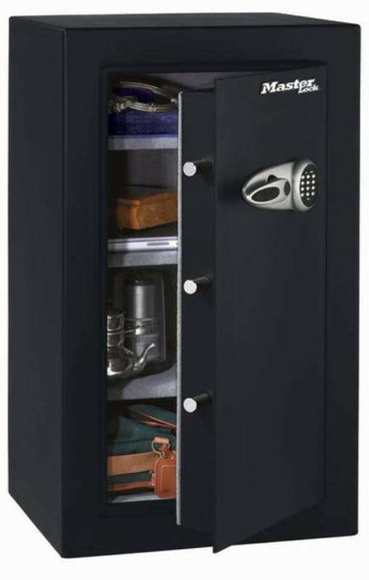 Master Lock T0-331 Security Safe open with valuables inside