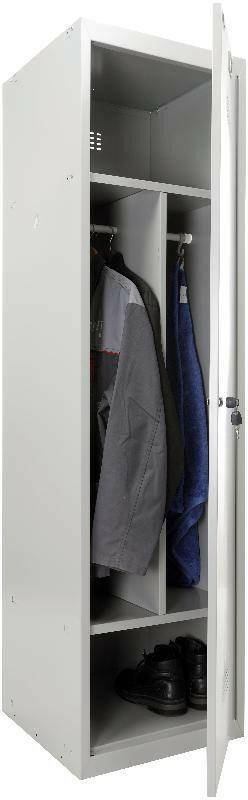 Interior of Phoenix CD1150/4GG locker with clothing storage