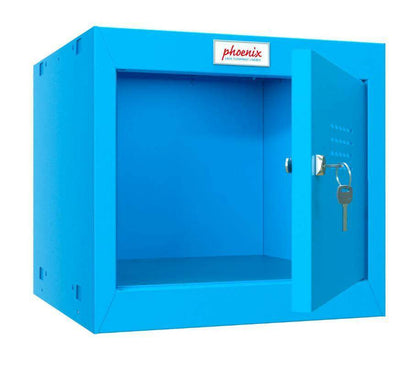 Open Phoenix CL0344BB blue cube locker with key lock