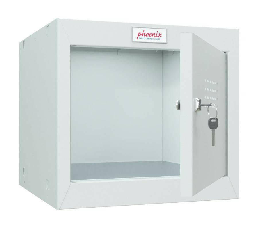 Open Phoenix CL0344GG Cube Locker with key lock, light grey