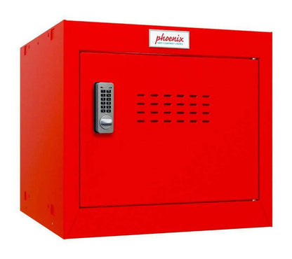 Phoenix CL0344RR red cube locker with electronic lock, closed