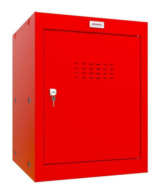 Phoenix CL0544RR red cube locker with key lock, closed