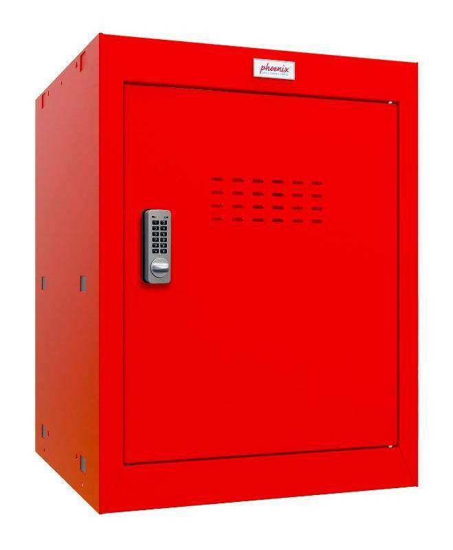 Phoenix CL0544RR red cube locker with electronic lock, closed