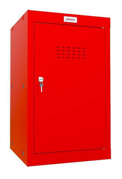 Phoenix CL0644RR red cube locker with key lock, closed