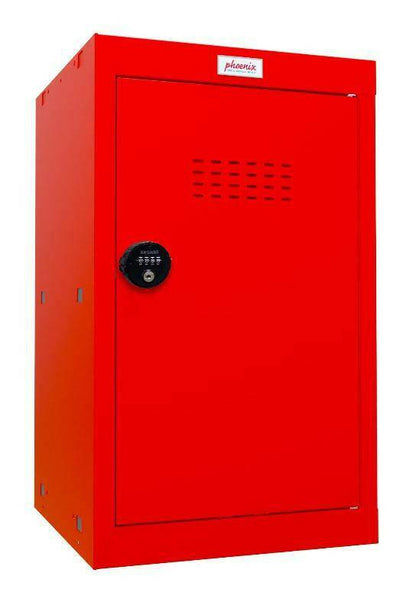 Phoenix CL0644RR red cube locker with combination lock, closed