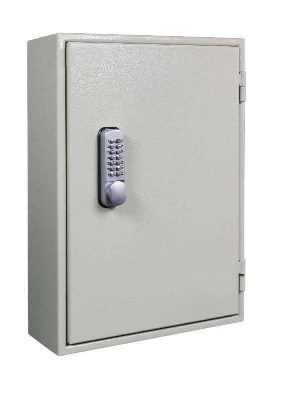 Phoenix KC0073 key cabinet featuring a keypad lock, closed view