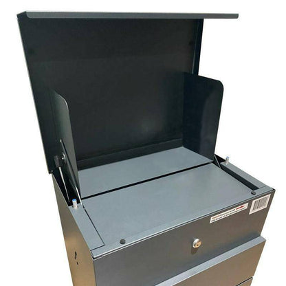 Open lid of Phoenix PB1331AAK Parcel Box, grey