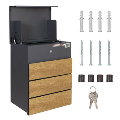 picture of Phoenix PB1331AWK Parcel Box, Wood Look, Key Lock