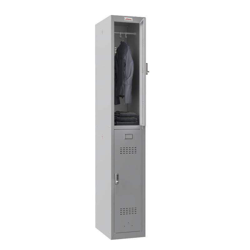 Phoenix PL1230GG locker, 1 column, 2 doors, open with clothes