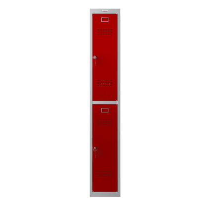 Phoenix PL1230GR locker with red doors, 1 column, 2 doors