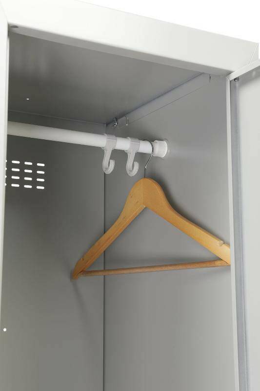 Interior of Phoenix PL1230GR locker with hanger rod