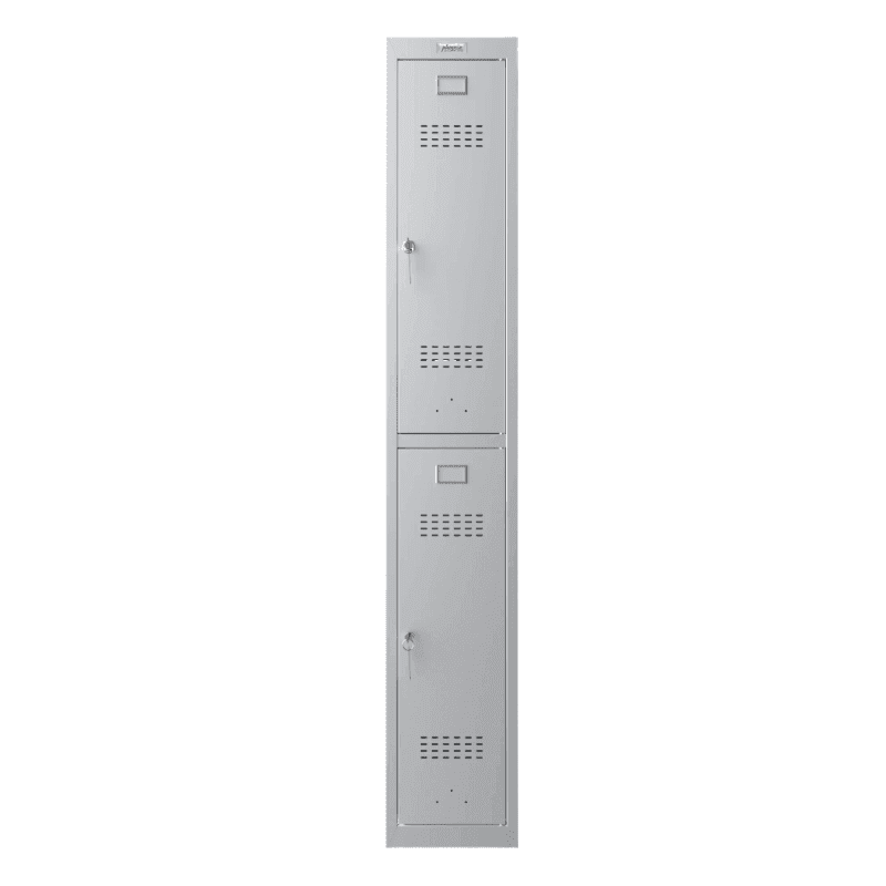 Phoenix PL1233GG 2-door locker, front view, grey door