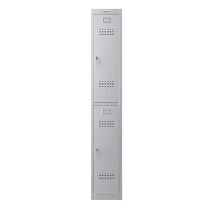 Phoenix PL1233GG 2-door locker, front view, grey door