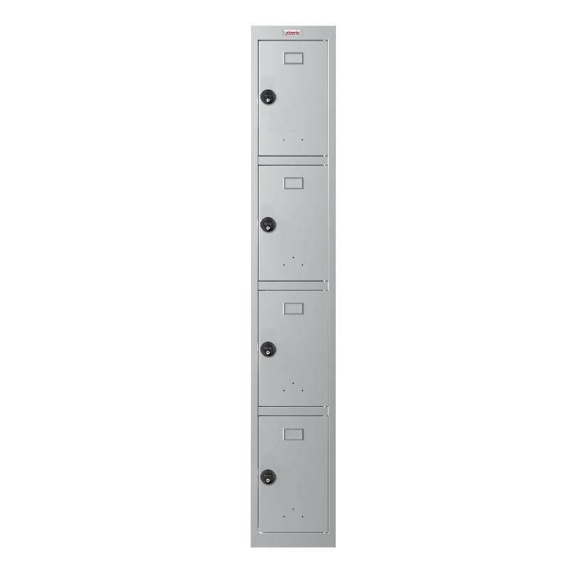 Phoenix PL1430GG 4-door locker, front view, key lock