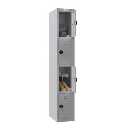 Phoenix PL1430GG locker with open doors, key lock