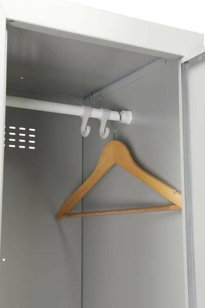 Interior of Phoenix locker with clothes hanger