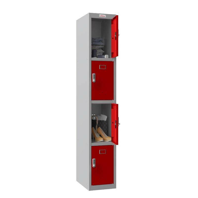 Phoenix PL1430GR locker, open doors, interior storage