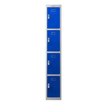 Phoenix PL1433GB 4-door blue locker, front view with electronic locks