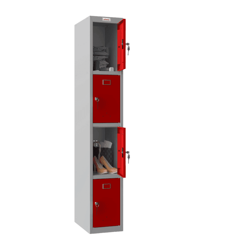 Phoenix locker with open doors, showing interior storage