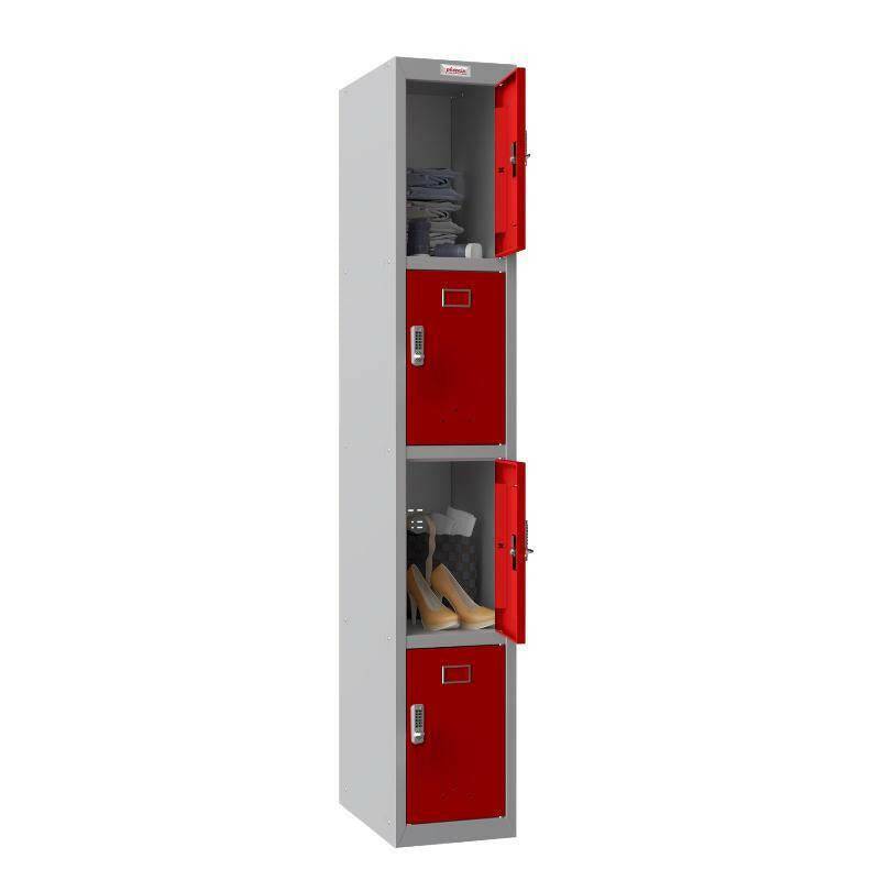 Phoenix locker with open doors, interior view with items