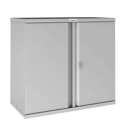 Phoenix SC1010GG grey steel storage cupboard, closed view