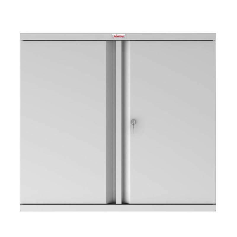 Front view of Phoenix SC1010GG grey storage cupboard